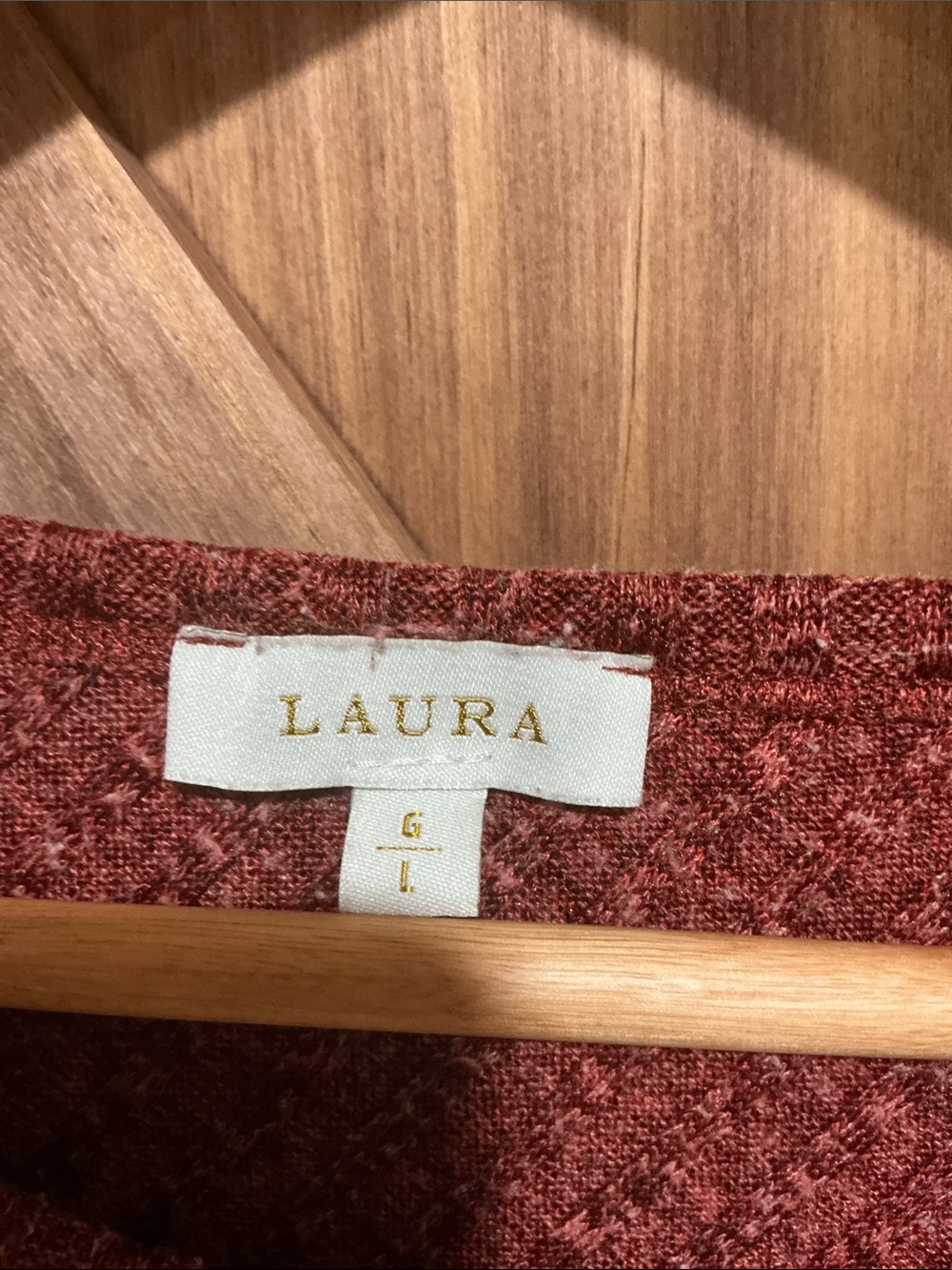 LAURA Rust Ribbed Crew Neck Sweater - Picture 2 of 3